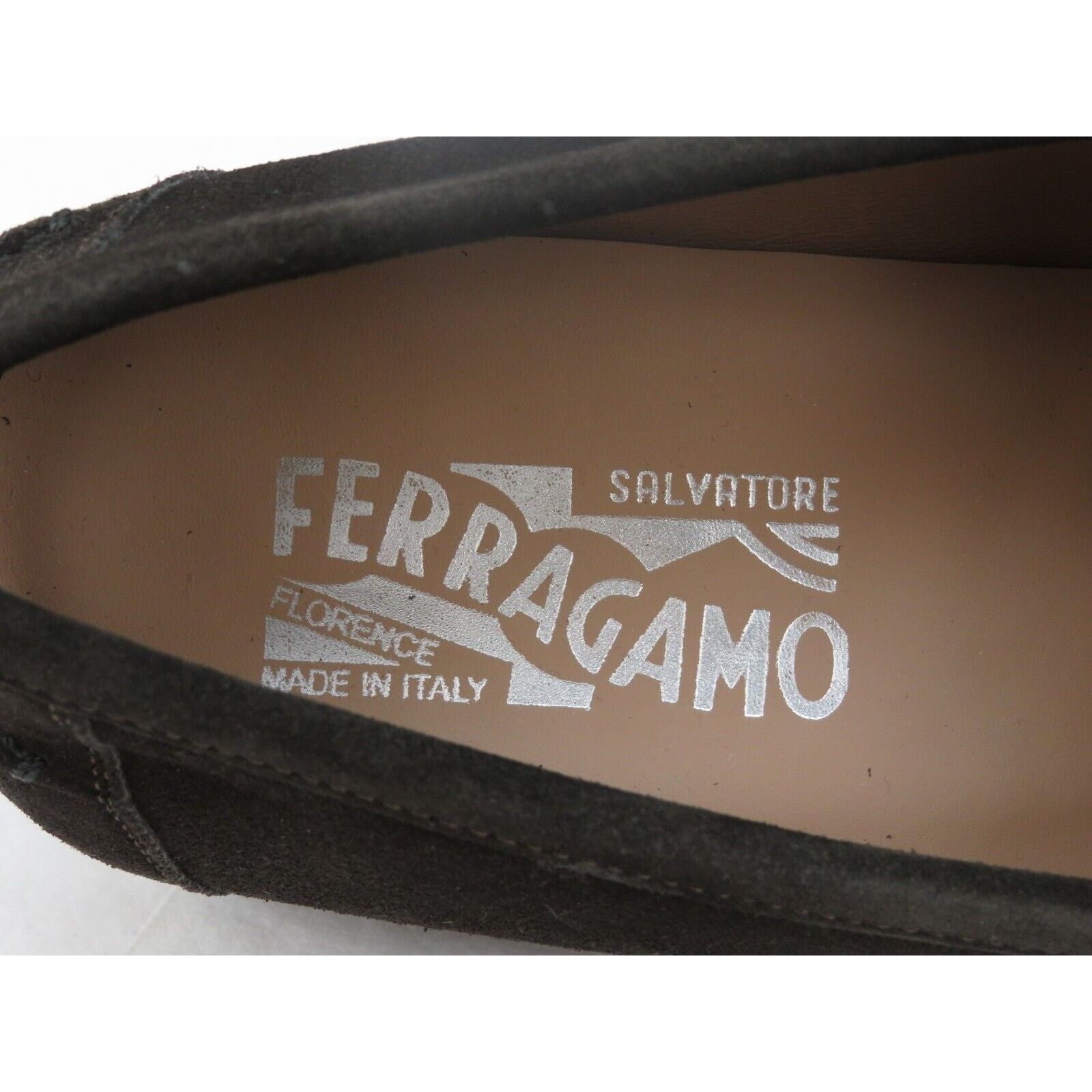 Salvatore Ferragamo LANZAROTE HICKORY BROWN SUEDE MOCCASIN PENNY LOAFERS 10 D Size US 10 / EU 43 - 11 Thumbnail
