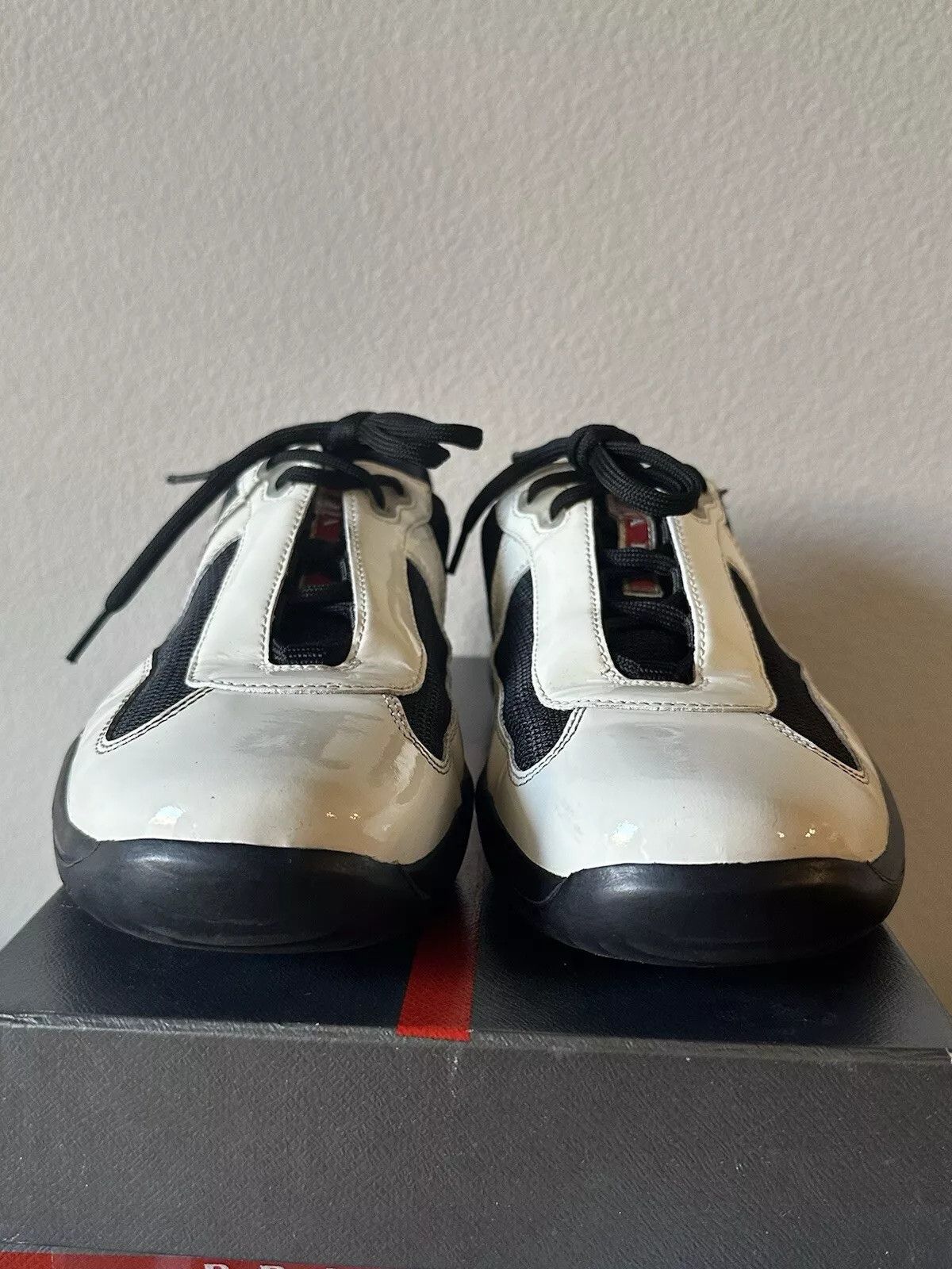 Prada Prada Cloudbust Sneakers Red White Black 9.5 Patent Leather Size US 9.5 / EU 42-43 - 8 Thumbnail