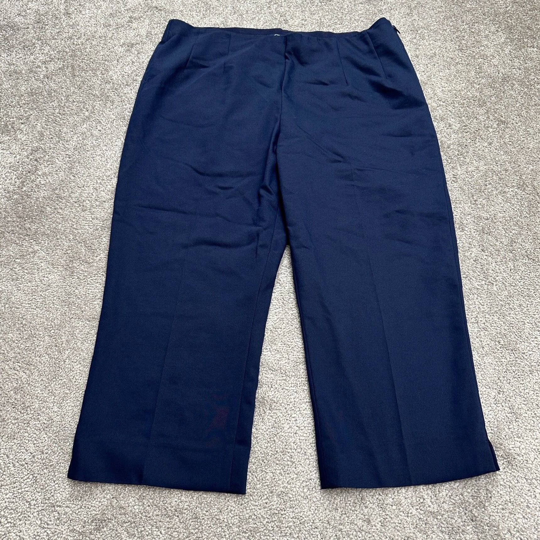 Chaps Chaps Pants Womens 16 Navy Blue Cropped Straight Leg Work Casual 36x21 Zip Front Condition: Good Size 38" / US 16 / IT 52 - 2 Thumbnail