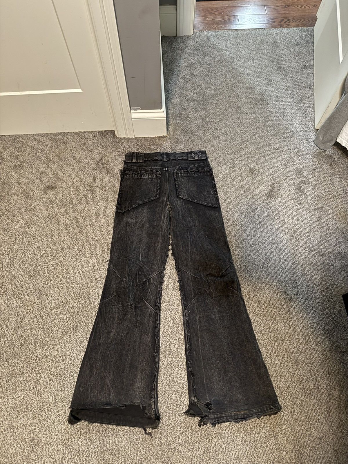 No Faith Studios NO/FAITH STUDIOS FLARED DENIM 001 BLACK SIZE SMALL WAIST 30 Size US 30 / EU 46 - 3 Thumbnail