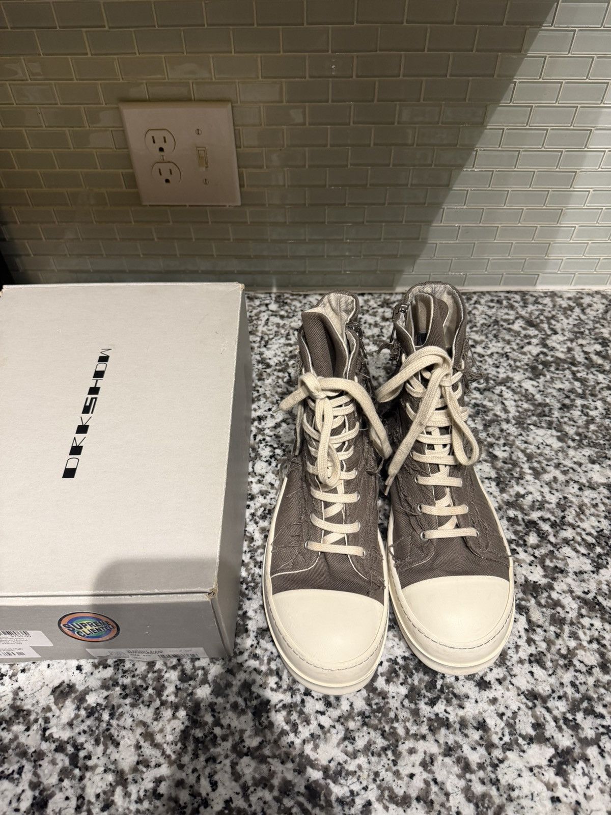 Rick Owens Rick Owens DRKSHDW distressed high-top sneakers Size US 10.5 / EU 43-44 - 4 Thumbnail