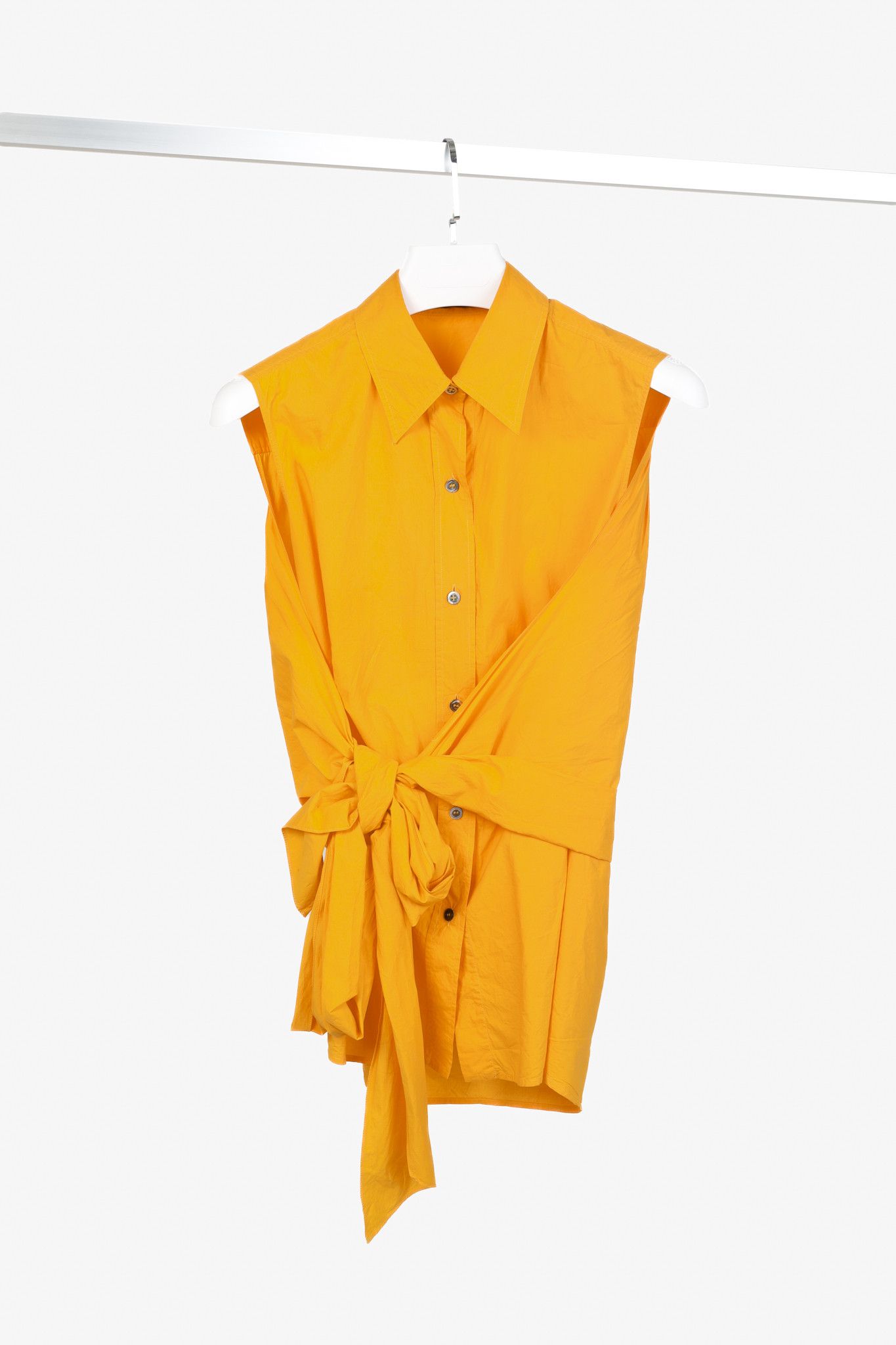 SOFIE D'HOORE Sofie D'Hoore Orange Button Up Tie Front Shirt Size M / US 6-8 / IT 42-44 - 1 Thumbnail