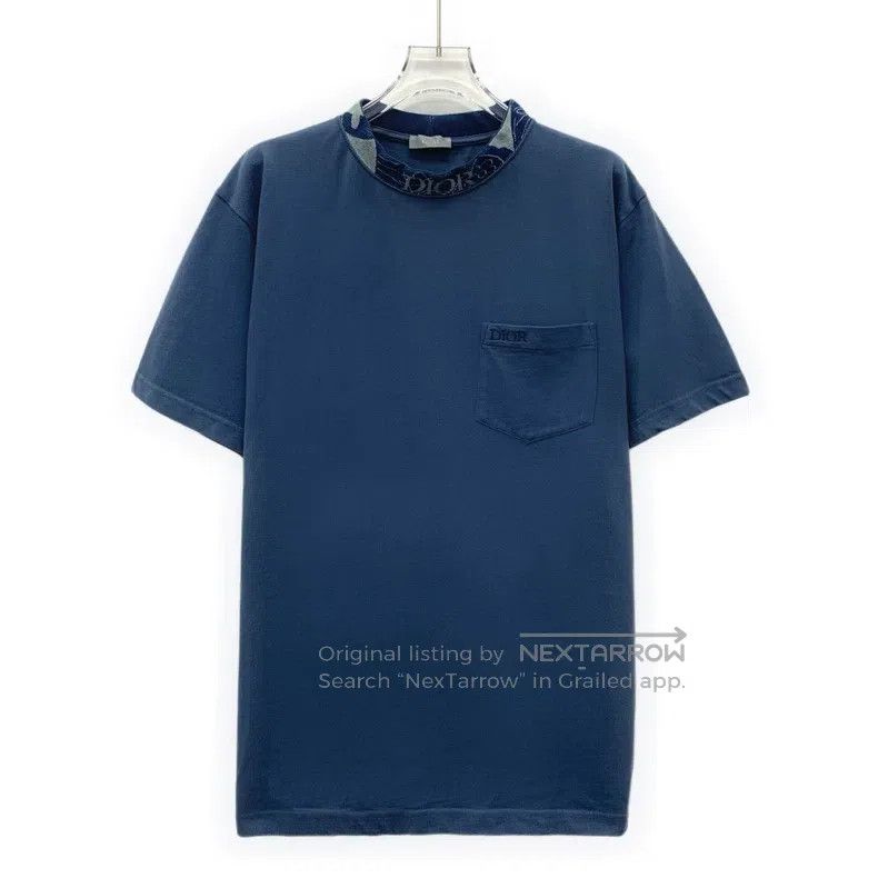 Dior Dior Blue pocket logo letter embroidery cotton round-neck Size US S / EU 44-46 / 1 - 1 Thumbnail