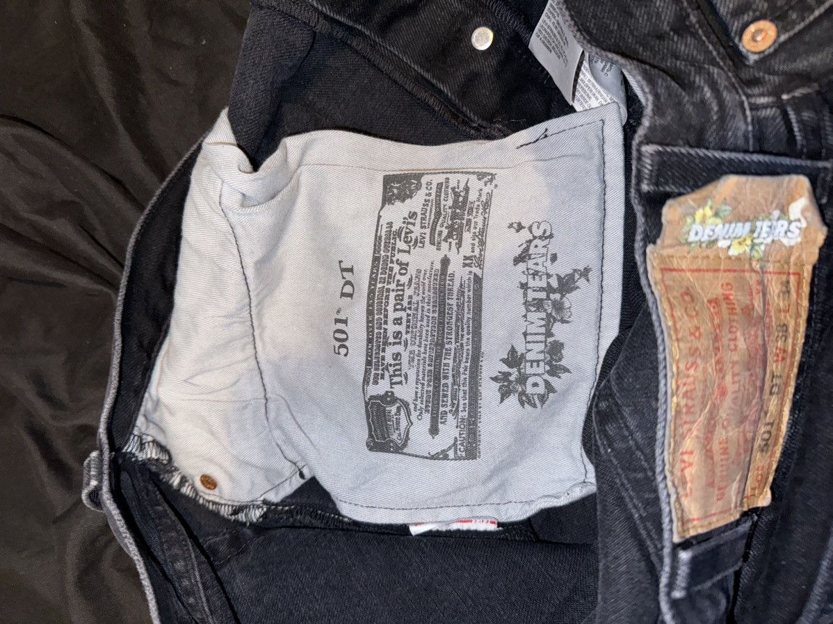 (B).Stroy × DENIM TEARS × Levi's Denim Tears Bstroy Tears 501 Jean washed black Size US 38 / EU 54 - 5 Thumbnail
