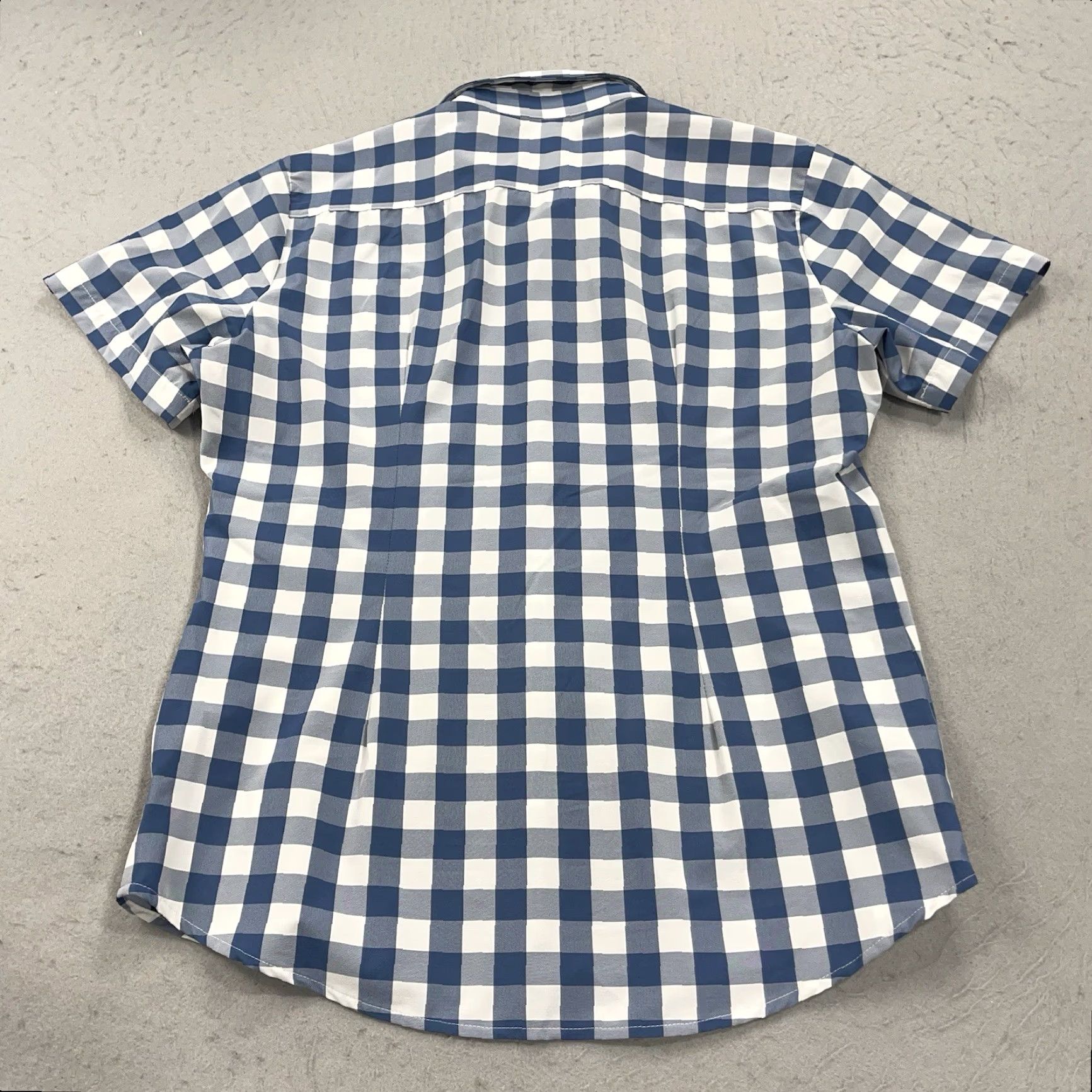 Mizzen+Main Mizzen+Main Shirt Mens M Trim Blue Check Short Sleeve Button-Up Casual Slim Performance Stretch Size US M / EU 48-50 / 2 - 6 Thumbnail