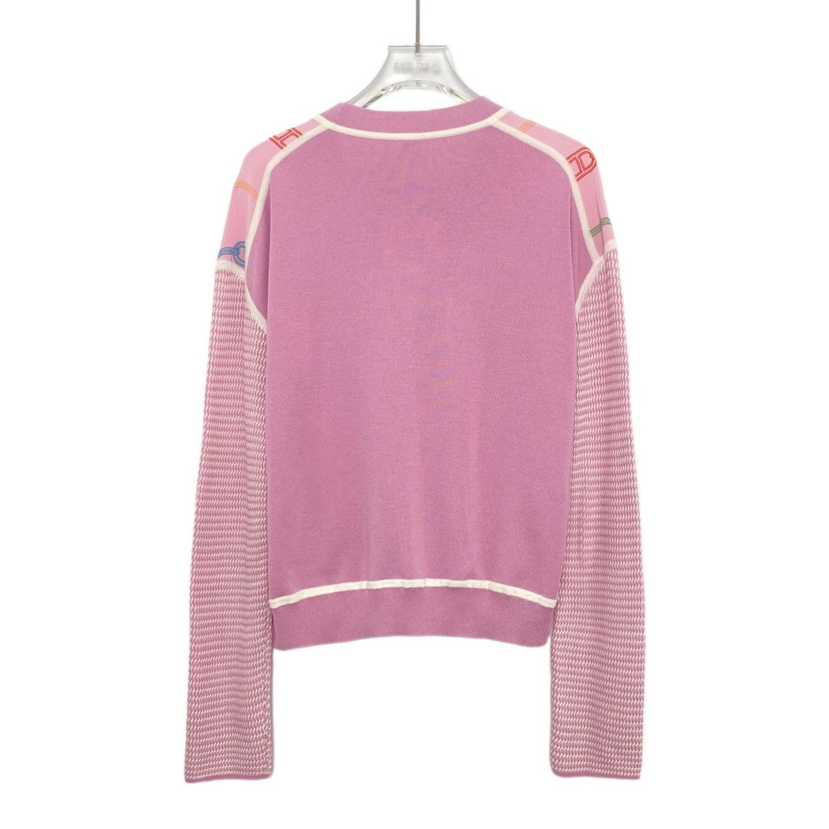 Hermes Hermes SS23 Two-tone Cable Knit Long Sleeve Knit Top K26WX Size XXS / US 00 / IT 34 - 2 Thumbnail