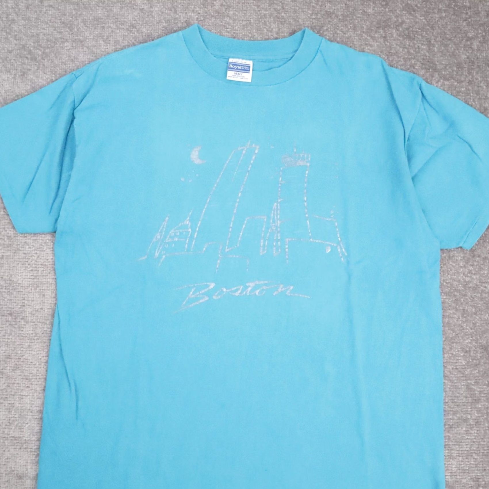 Vintage VINTAGE 80s Boston Massachusetts USA XL Blue Short Sleeve T-Shirt Mens Size US XL / EU 56 / 4 - 5 Thumbnail