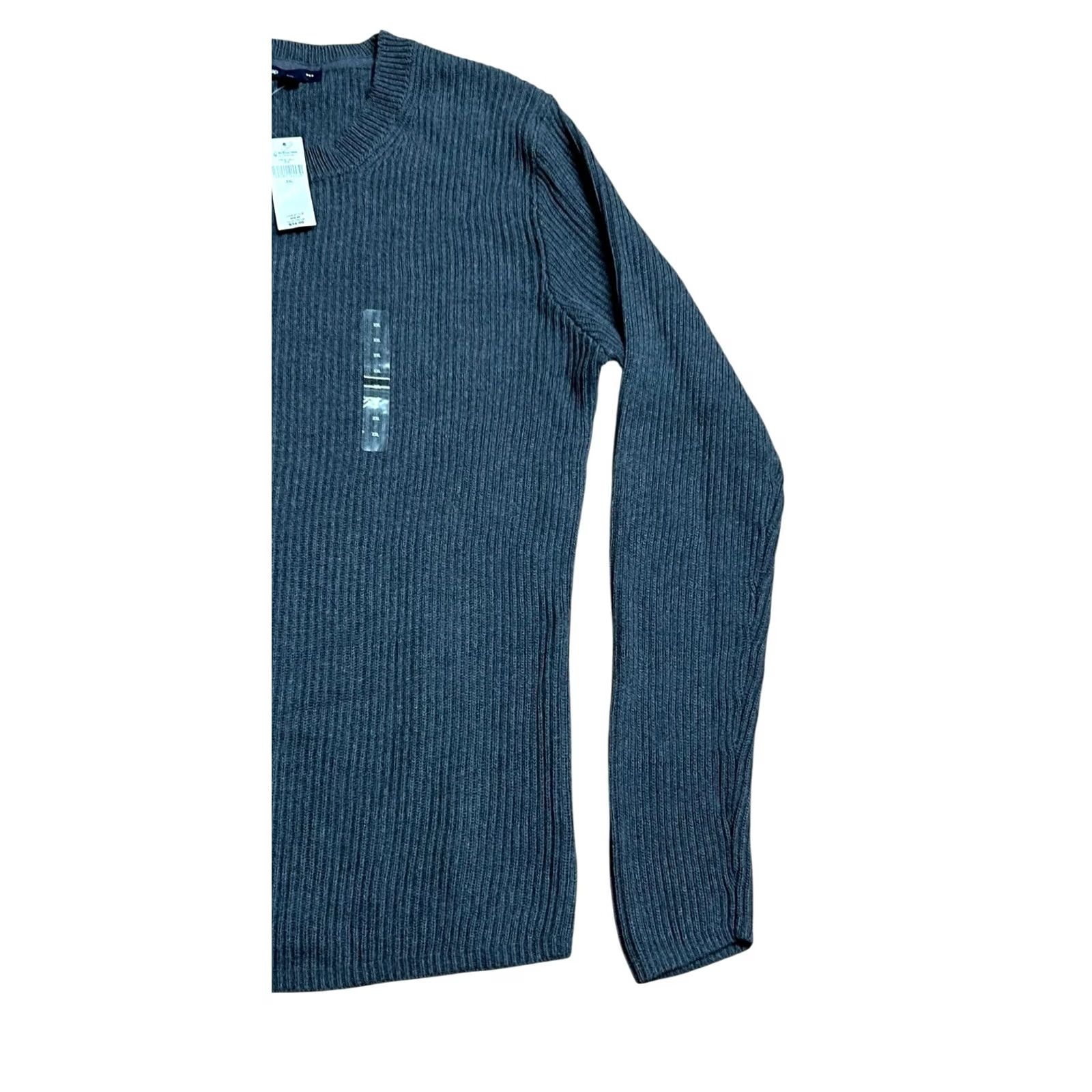 Gap Gap 2XL Knit Pullover Sweater Gray Crew Neck Mens NWT 100% Cotton Vintage Preppy L/S Size US XXL / EU 58 / 5 - 3 Thumbnail