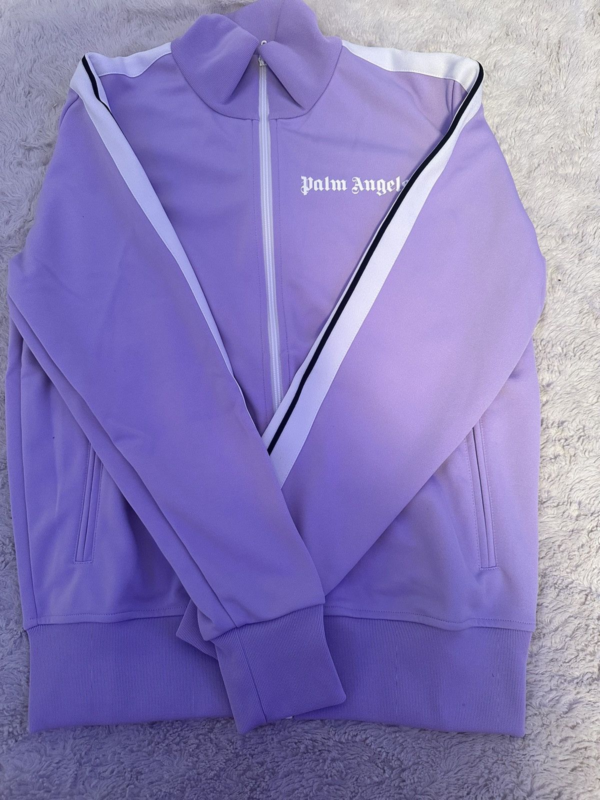 image of Palm Angels Track White Lilac in Light Lilac, Men's (Size Medium)