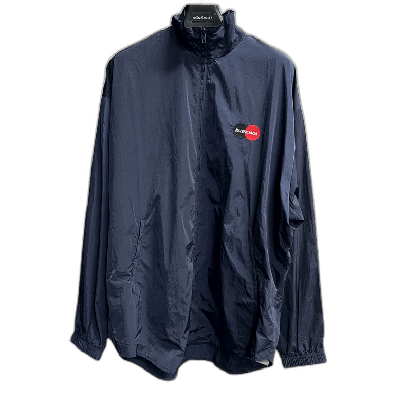 Balenciaga Blue Logo Print Zip Collar Long Sleeve Jacket Size US L / EU 52-54 / 3 - 1 Thumbnail