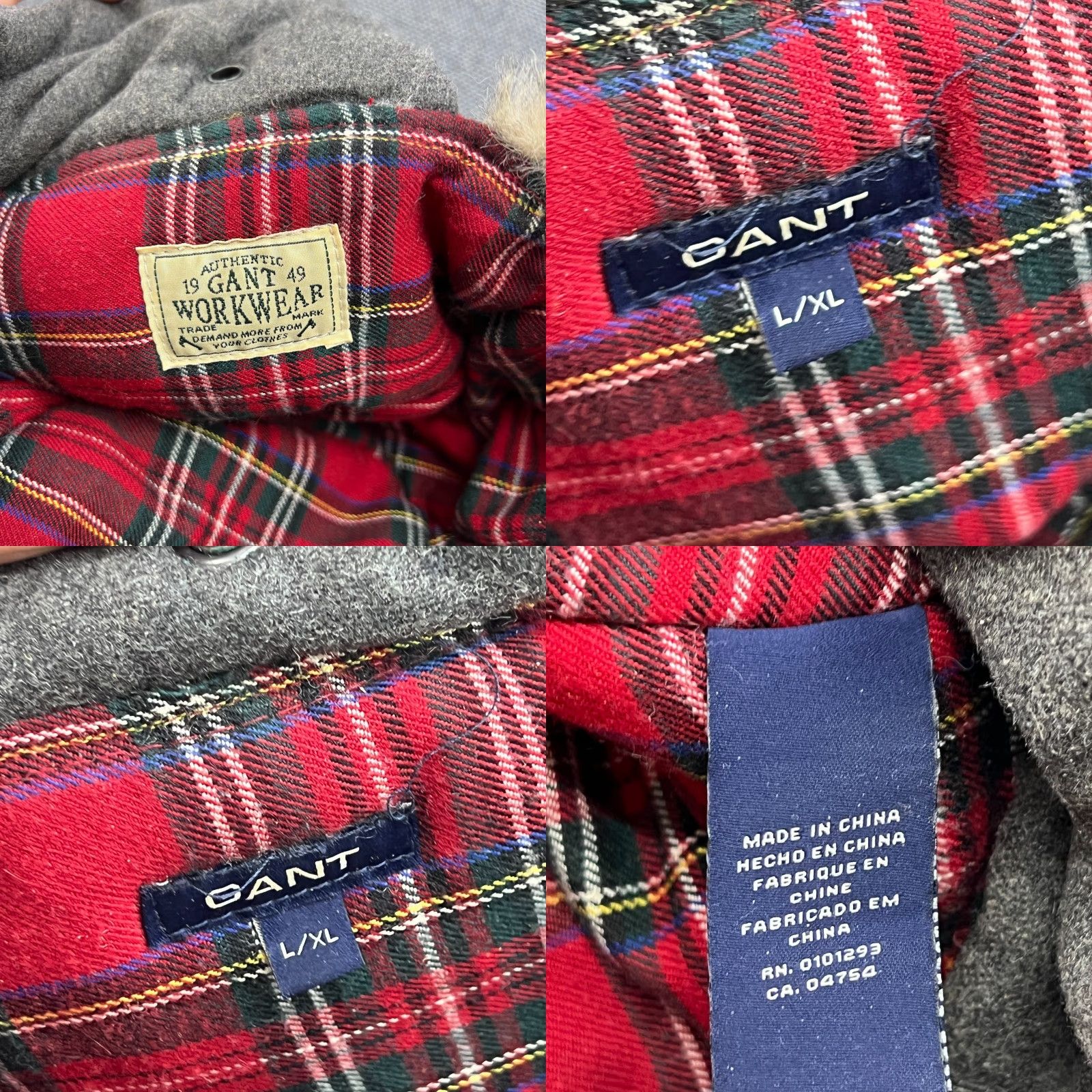 Gant GANT Trapper Hat Wool Viscose Blend Gray Ushanka Ear Flap L-XL Tartan Lining Unisex Adults Wool Viscose Blend Gray Trapper Hat Ladys Mens? Size ONE SIZE - 8 Thumbnail