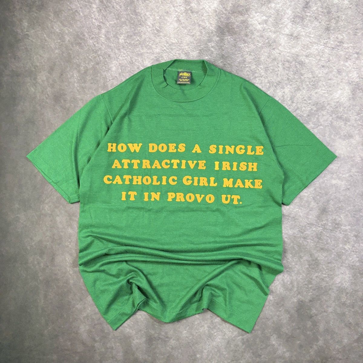 Vintage 1980s Irish Catholic Joke Tee True Vintage Felt Letter USA Size US M / EU 48-50 / 2 - 10 Thumbnail