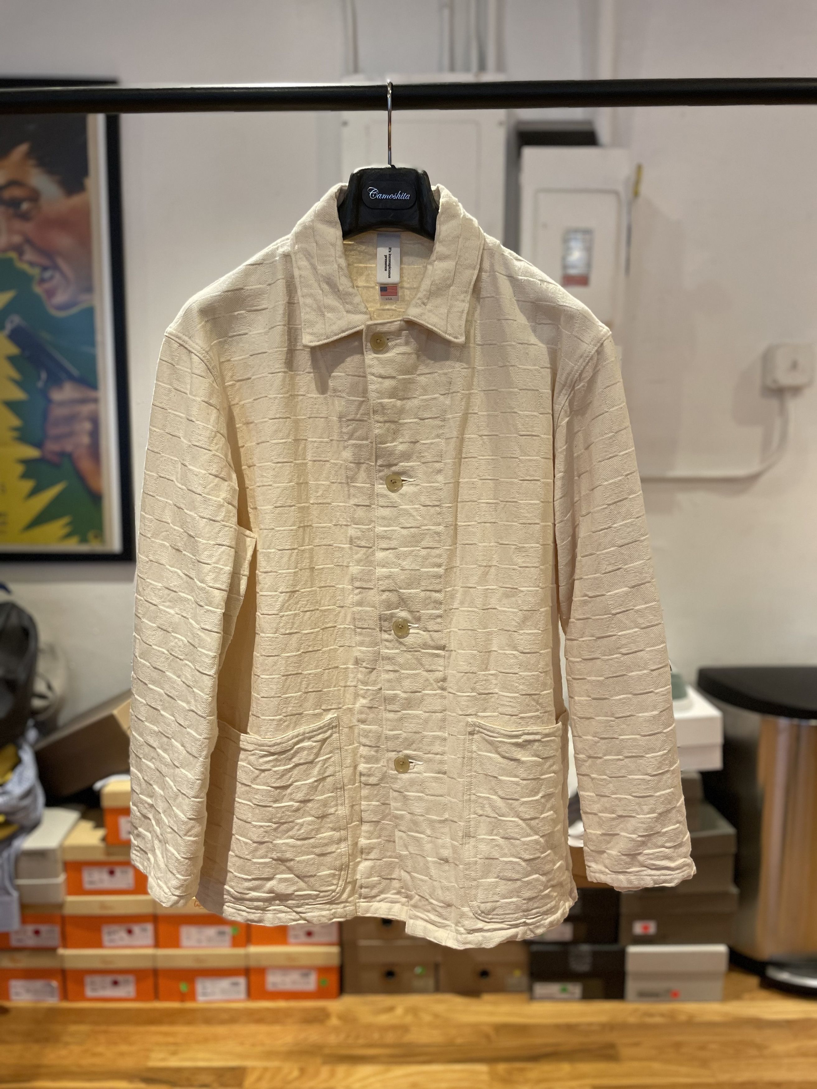 Niche SS21 Coverall Jacket in Ivory Checkered Woven Cotton Size US M / EU 48-50 / 2 - 1 Thumbnail