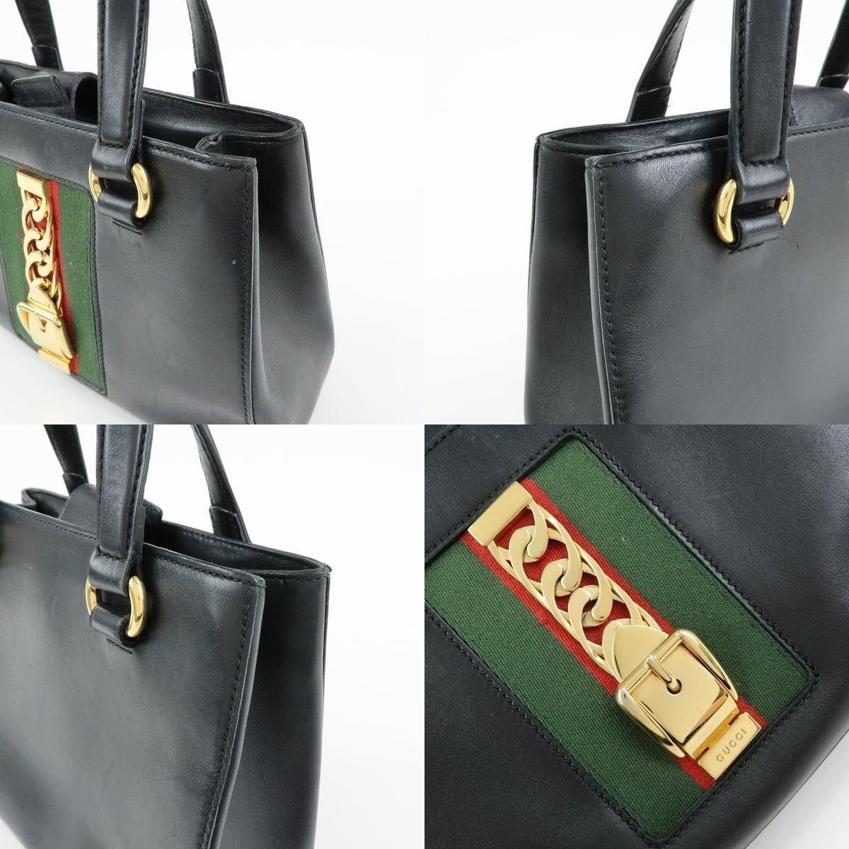 Gucci Gucci Sylvie Top Handle Bag Calfskin Black Size ONE SIZE - 6 Thumbnail
