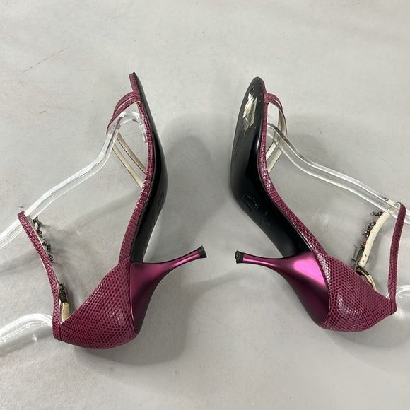 Dior × Vintage VTG DIOR Snake Strappy Letter Silver Dangle Charm Stiletto S Size US 8 / IT 38 - 6 Thumbnail