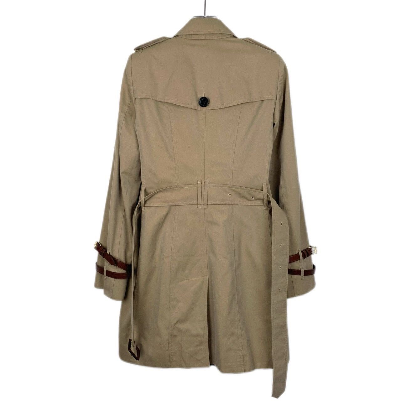 Burberry Burberry Khaki Cotton Trench Coat w/ Calfskin Trim (Size XS) Size XS / US 0-2 / IT 36-38 - 8 Thumbnail