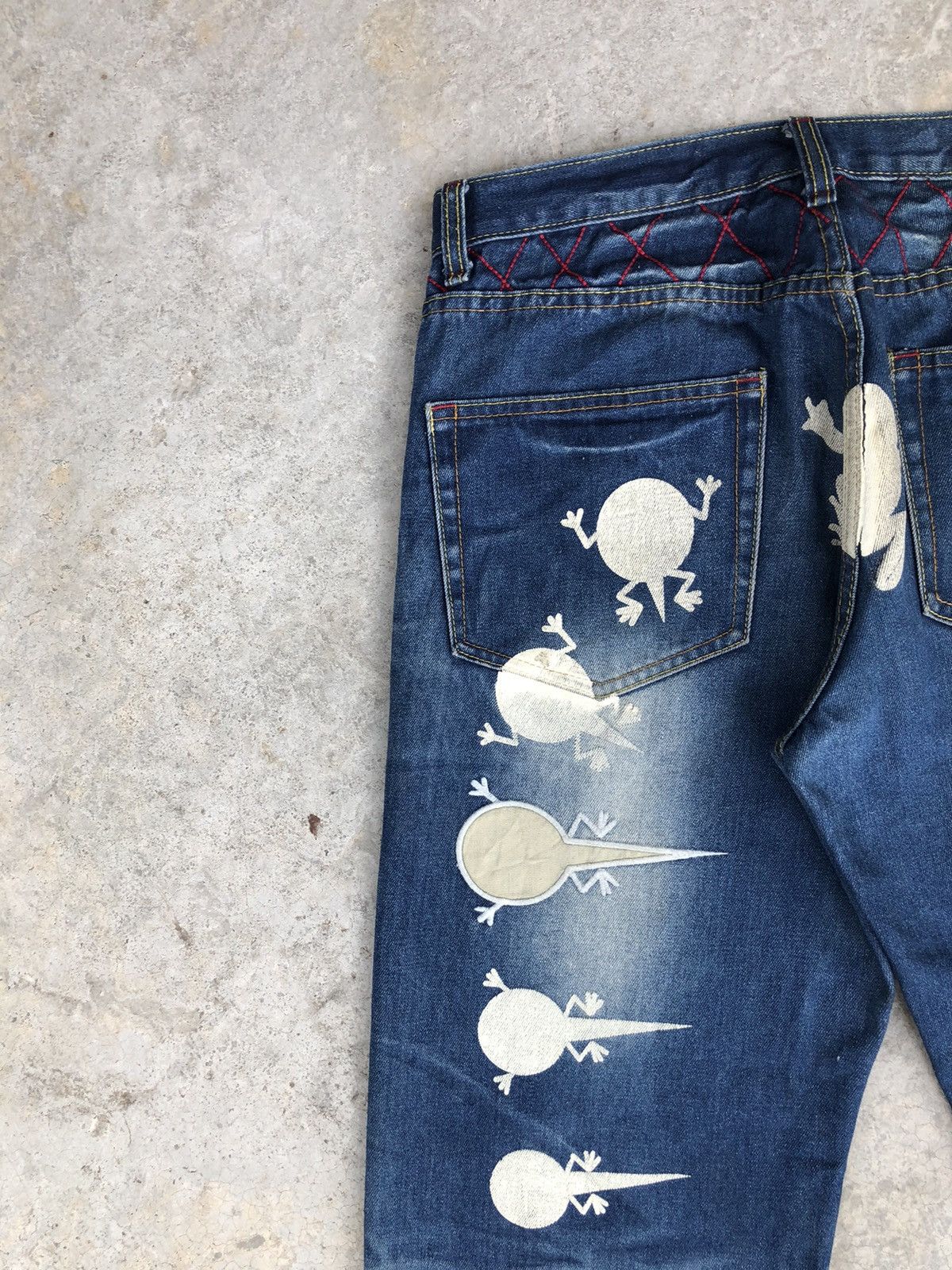 Japanese Brand Japanese Sanmaruichi Daicock Embroidered Jeans Distressed Size US 33 - 9 Thumbnail