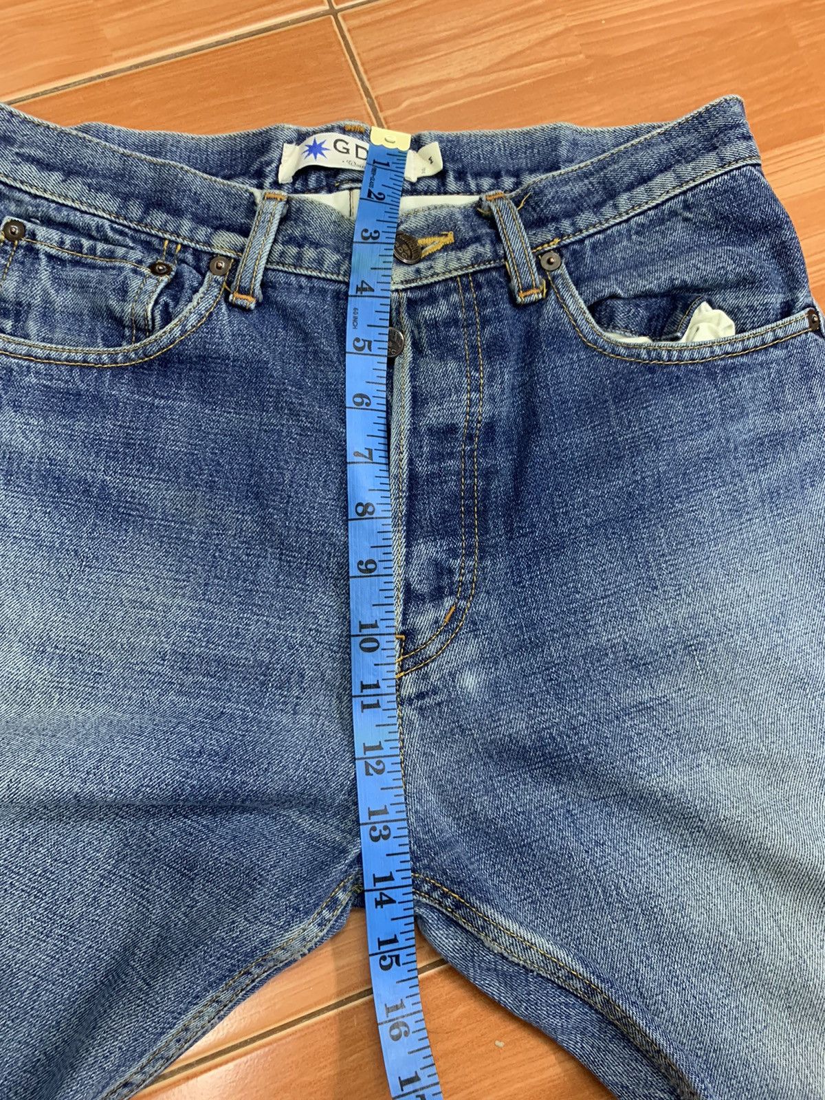 14th Addiction DISTRESSED GDC SELVEDGE DENIM & NICE FADED. Size US 31 - 15 Thumbnail