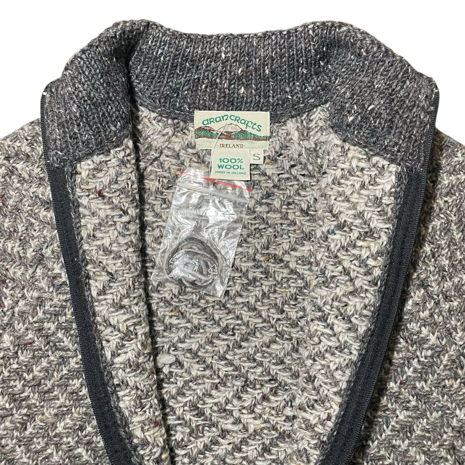 Aran Crafts Aran Crafts 100% Wool Knit Zip Cardigan Sweater Gray Small Size S / US 4 / IT 40 - 4 Thumbnail