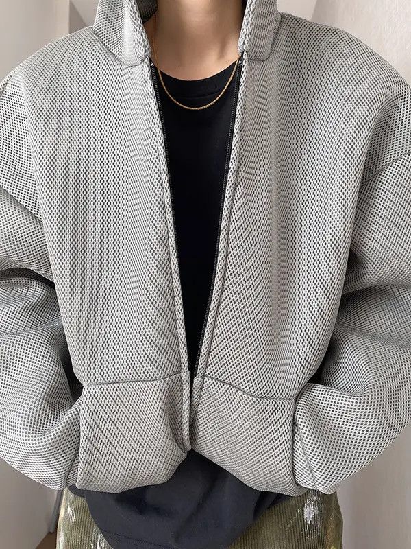 Vintage Kobayashi x Shi Double Layer Gray Mesh Hoodie Size US L / EU 52-54 / 3 - 1 Thumbnail