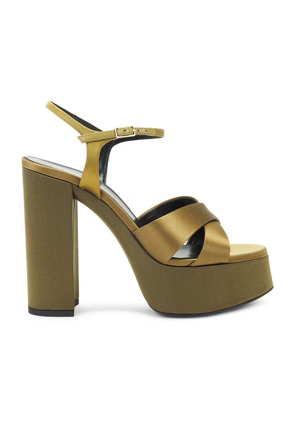 Saint Laurent Paris o1bcso1str0226 Satin Crepe in Olive Green Size US 10 / IT 40 - 1 Thumbnail