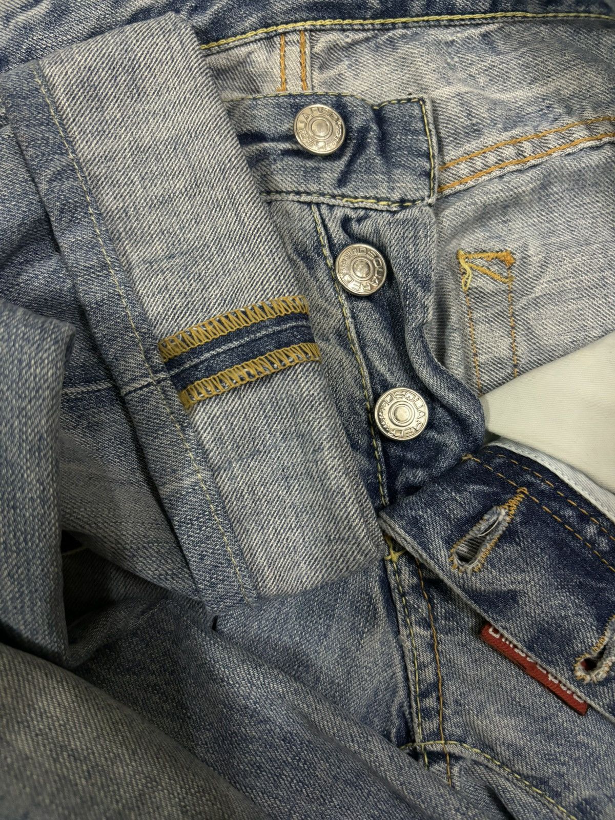 Dsquared2 Vintage Dsquared2 Sashiko Stitched Distressed Grunge Jeans Size US 31 - 4 Thumbnail