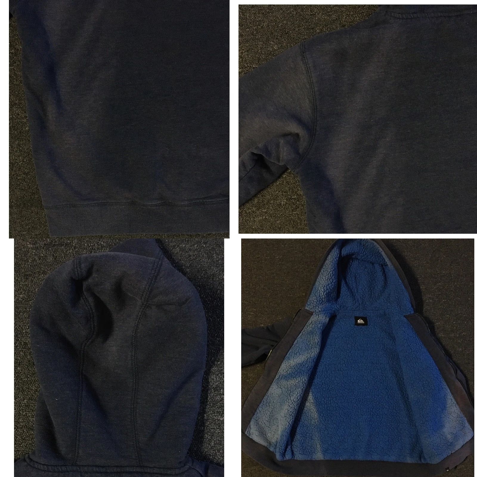 Billabong VINTAGE Quiksilver Faded Zip Hoodie XS Surf Grunge 90s Y2K Ocean Pacific Emo Goth Punk USA California Blues Size US XS / EU 42 / 0 - 8 Thumbnail