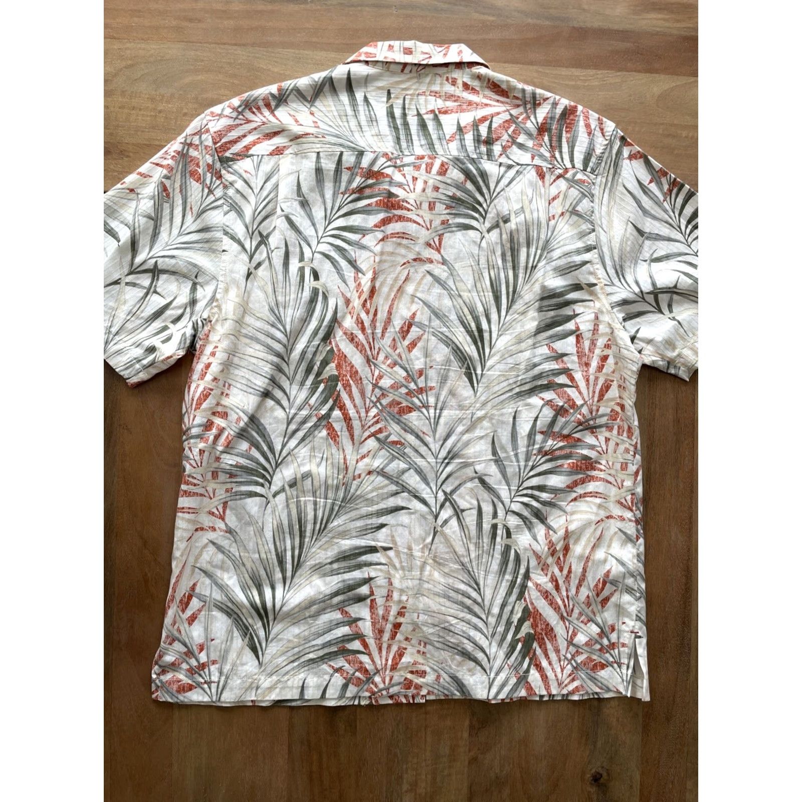 Tommy Bahama Tommy Bahama Hawaiian Shirt Mens Large Short Sleeve Button-Up Collared Leaf Floral Print Linen Silk Blend Multicolor Beach Tropical Coastal Lounge Size US L / EU 52-54 / 3 - 2 Thumbnail