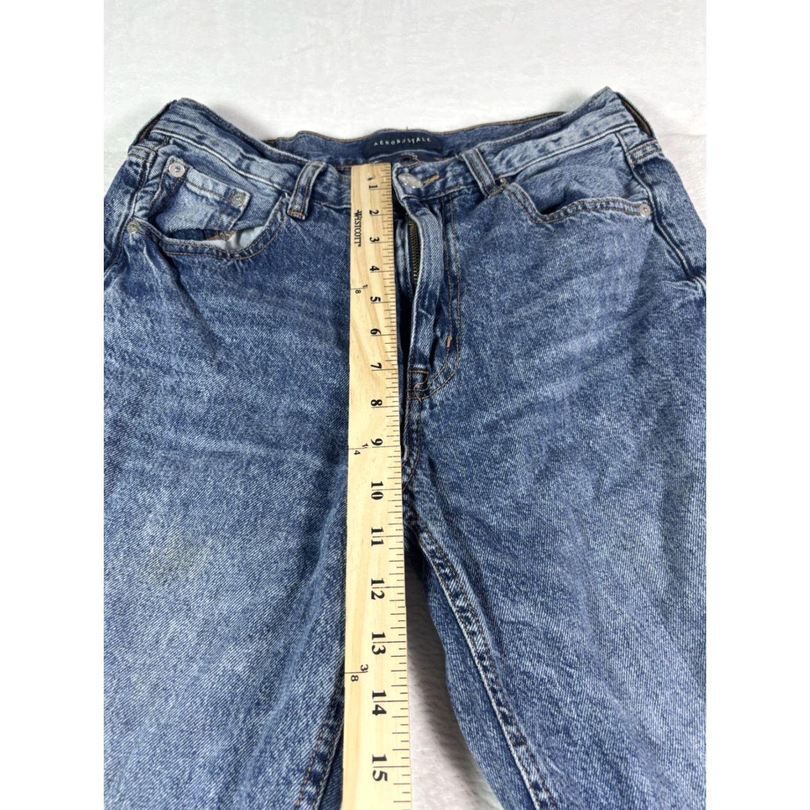 Aeropostale VINTAGE Aeropostale Jeans Womens 4 Regular Blue Low Rise 90s Baggy Distressed Straight Womens Size 27" / US 4 / IT 40 - 3 Thumbnail