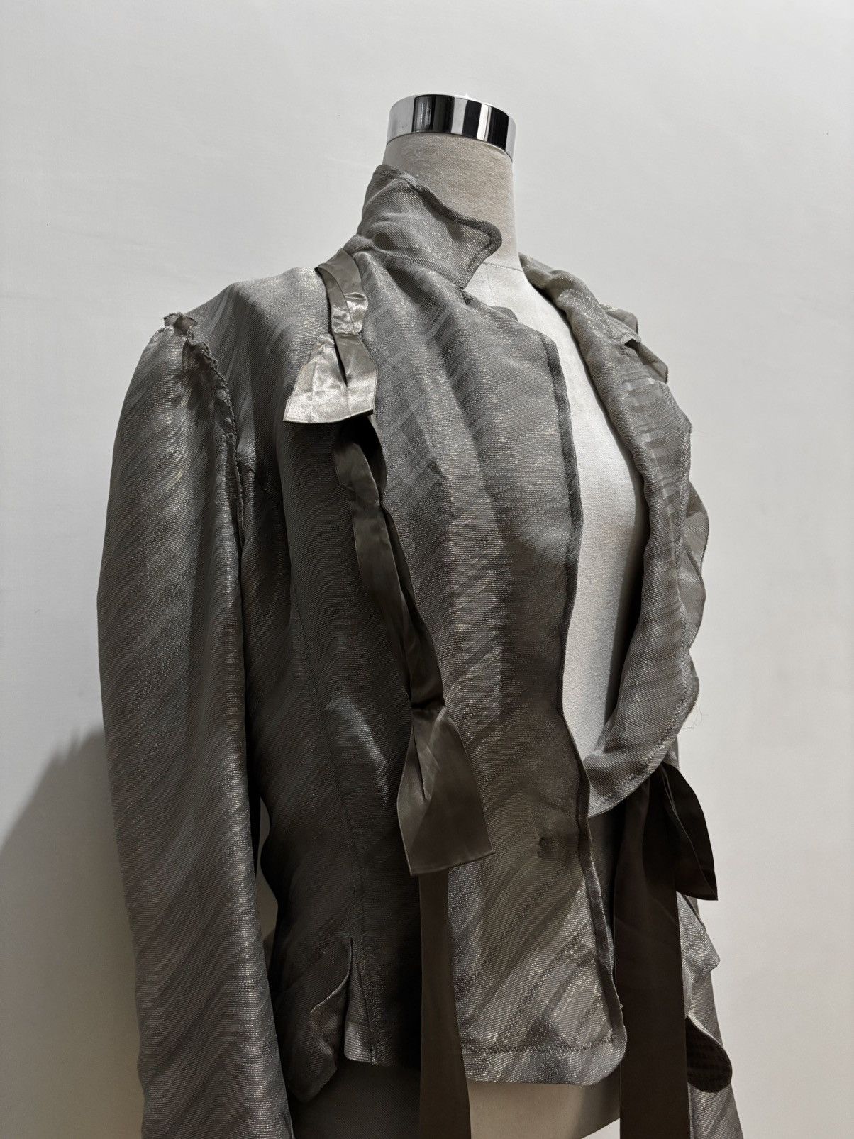 Comme des Garcons Y&Kei Aw2004 Metallic Silk Blazer Size M / US 6-8 / IT 42-44 - 8 Thumbnail