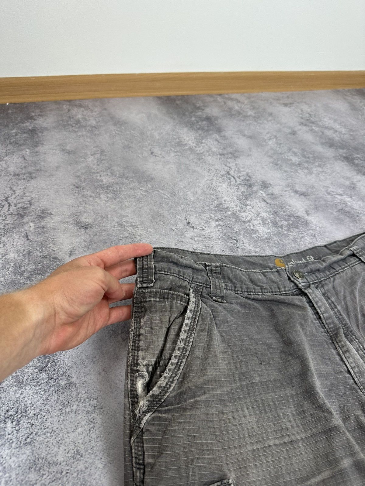 Carhartt Vintage Carhartt Distressed Faded Trashed Cargo Work Shorts Size US 36 / EU 52 - 10 Thumbnail