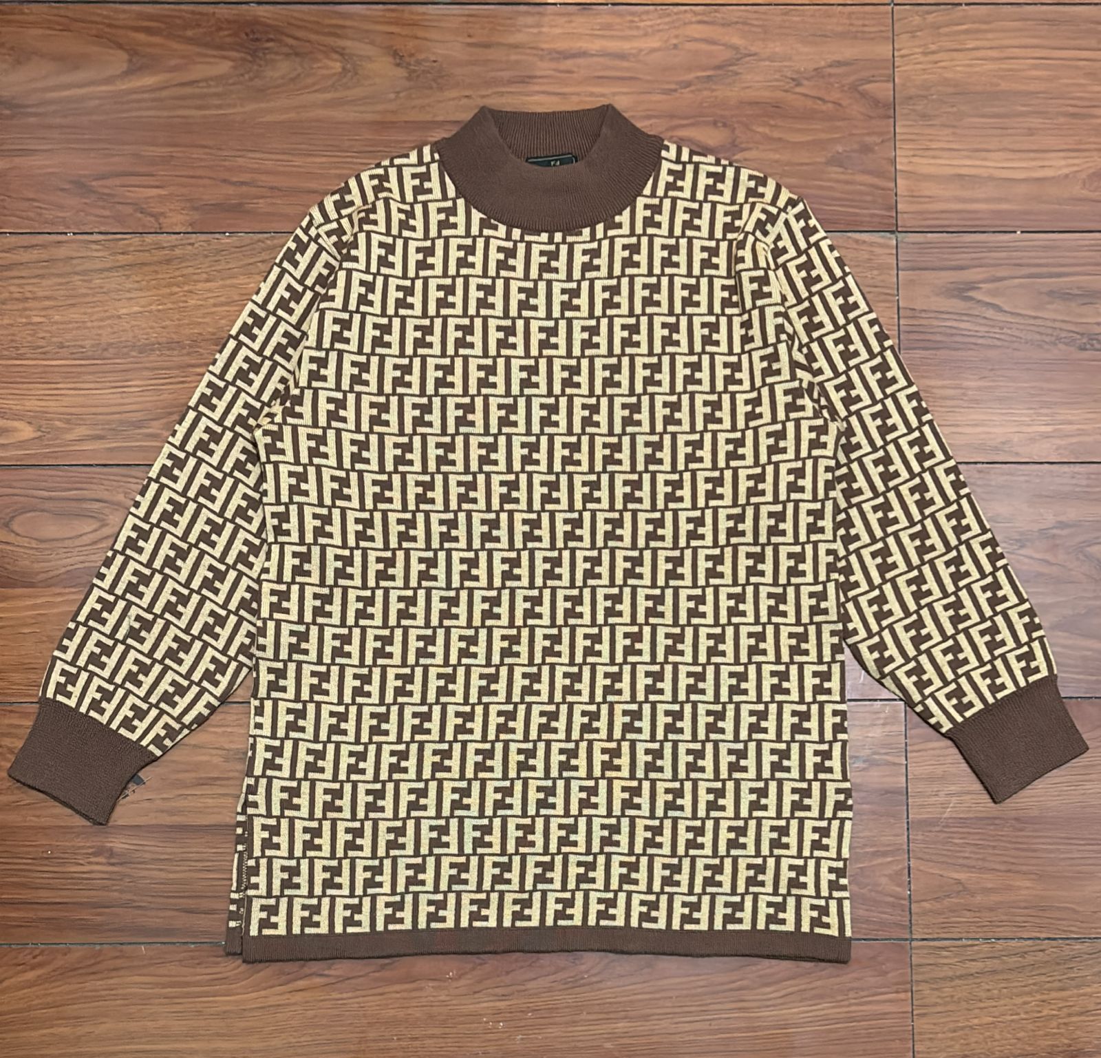 Fendi Vtg 90s Fendi Maglia Zucca Pattern Knitted Sweater Size L / US 10 / IT 46 - 1 Thumbnail