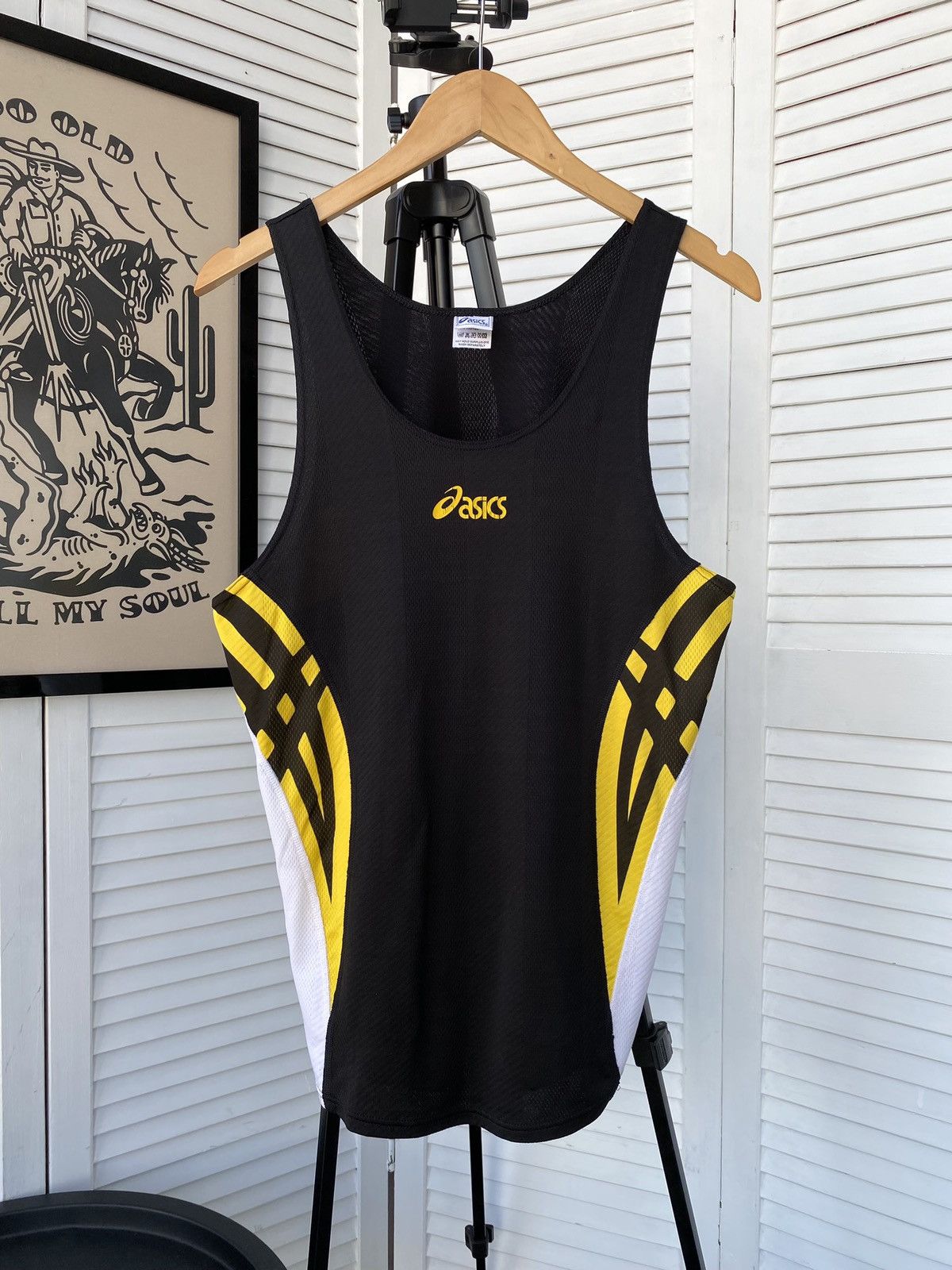Asics × Onitsuka Tiger × Vintage Vintage Asics Duo Tech Tiger Tank Top Yellow Size US M / EU 48-50 / 2 - 3 Thumbnail