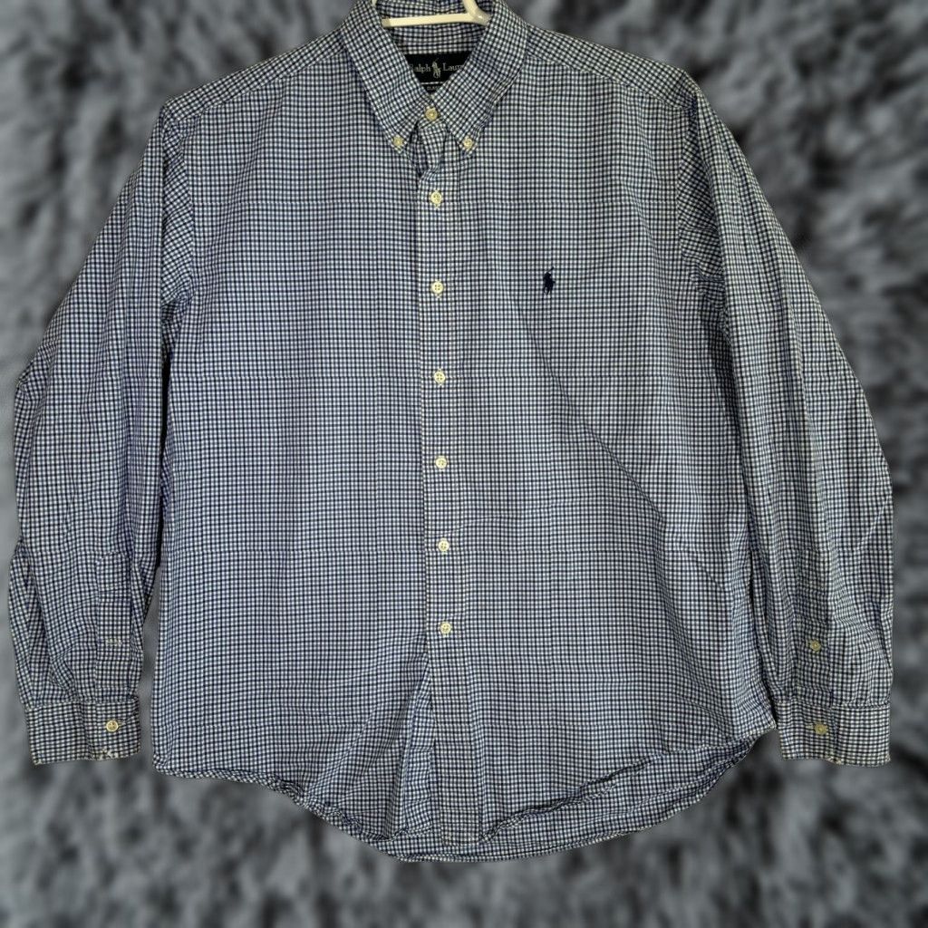 Ralph Lauren Ralph Lauren Shirt Mens XL Blue Checked Classic Fit Button-Down Long Sleeve Size US XL / EU 56 / 4 - 1 Thumbnail