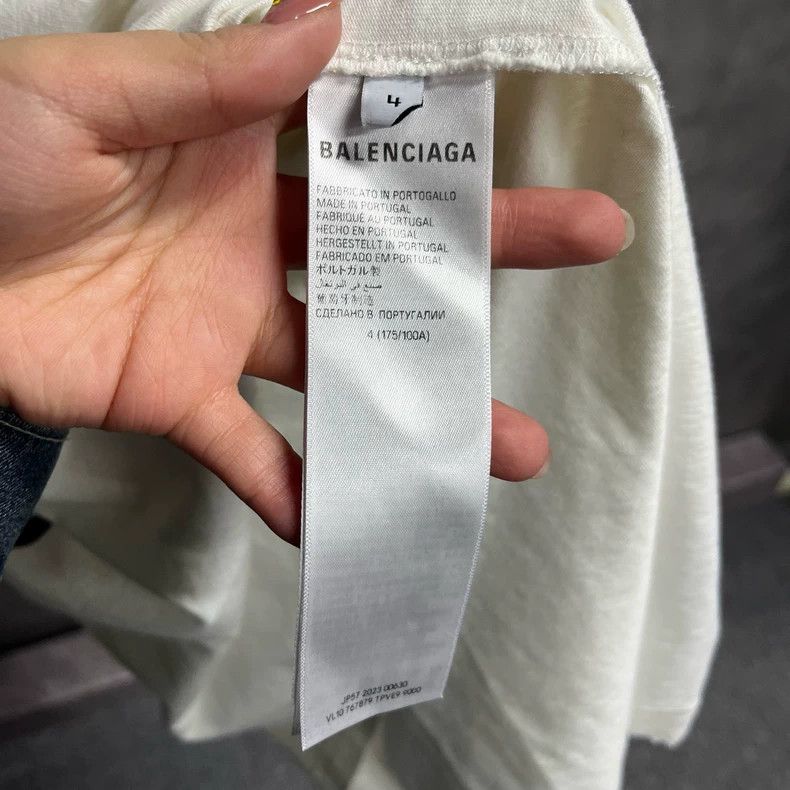 Balenciaga Balenciaga White letter print flat knit long sleeve T-shir Size US XL / EU 56 / 4 - 5 Thumbnail