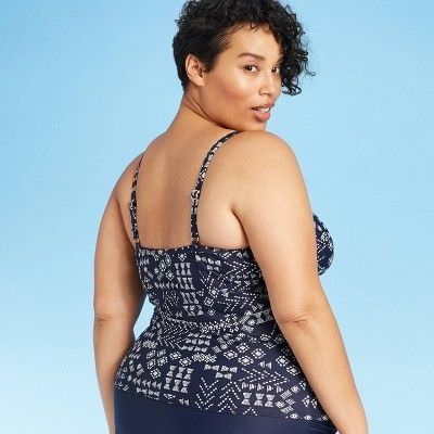 Other Plus Size Tankini Top With Adjustable Straps & Geometric Pri Size XXL / US 16-18 / IT 52-54 - 5 Thumbnail