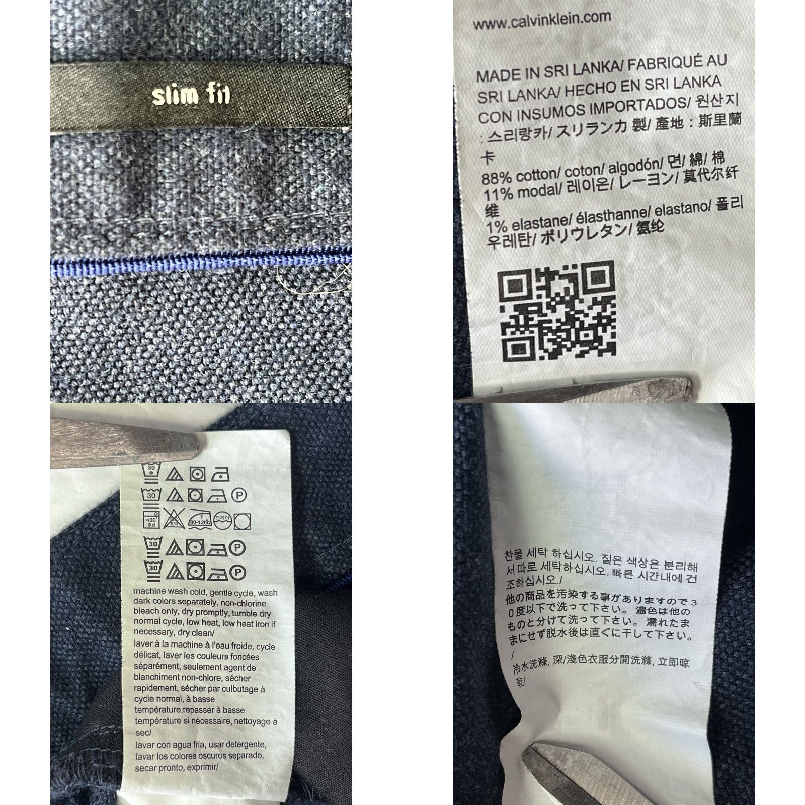 Calvin Klein Calvin Klein Slim Dress Pants Men 34 x 30 Blue Slim Fit Pants Blue Mens 34 30 Size US 34 / EU 50 - 8 Thumbnail