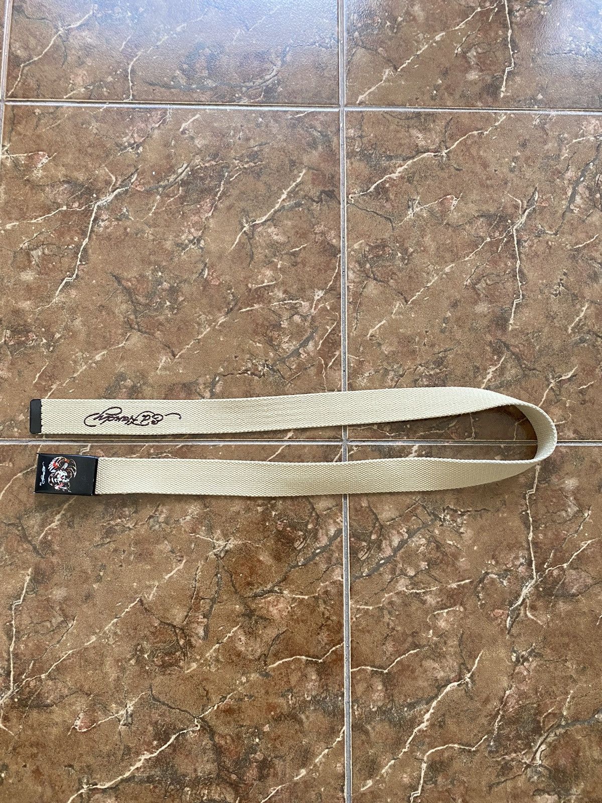 Ed Hardy 🇺🇸 Vintage 90s Ed Hardy Metal Punk Rock Emo Goth Belt Japan Size ONE SIZE - 2 Thumbnail