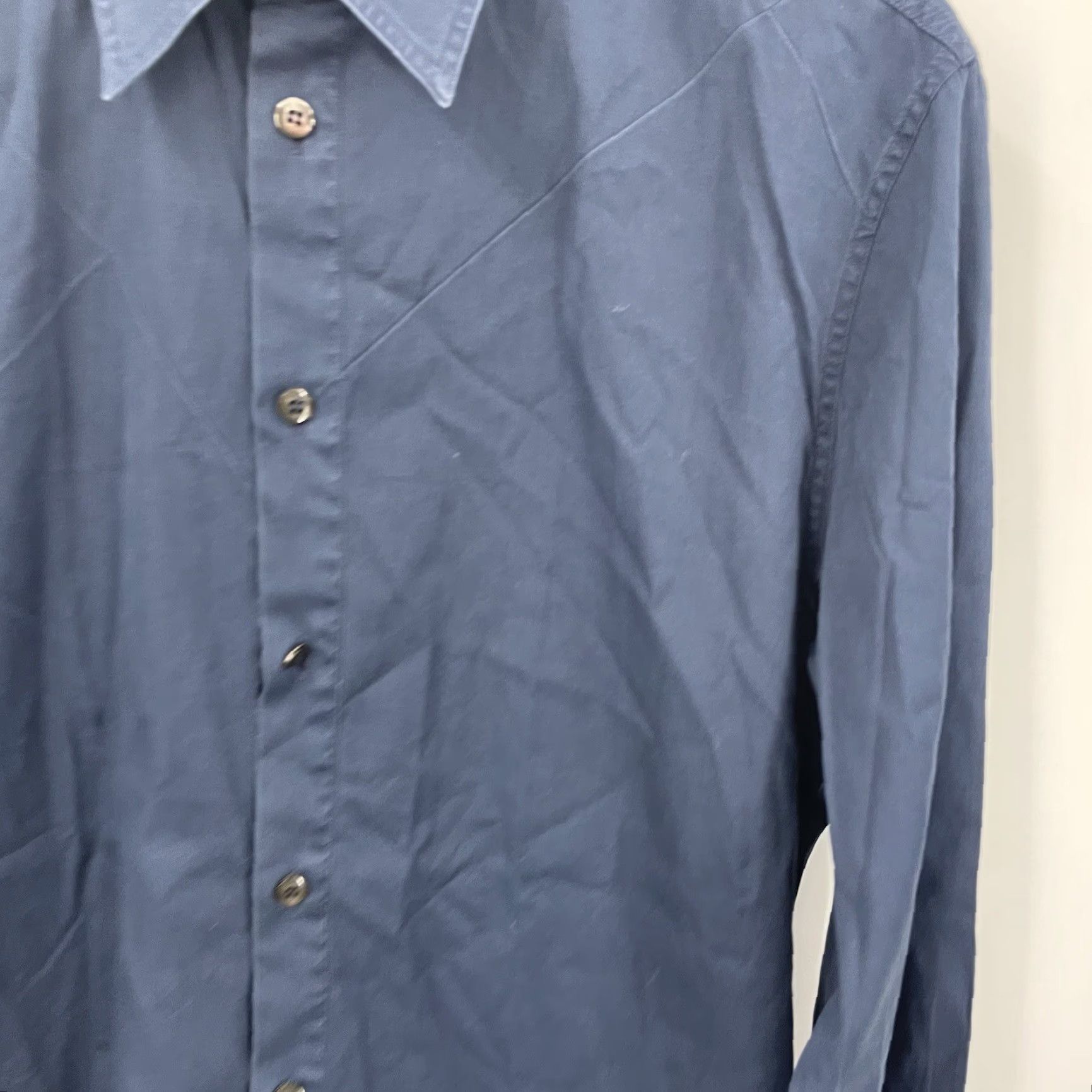 Versace VINTAGE Versace Shirt Mens Small Blue Button-Up Collared Button-Front 90s Style Mens Size US S / EU 44-46 / 1 - 2 Thumbnail