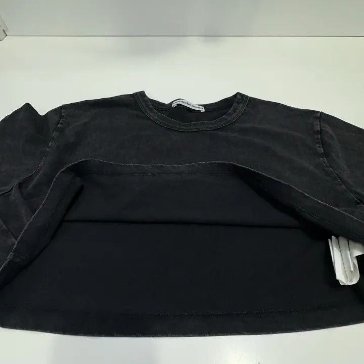 Alexander Wang Alexander Wang SS22 Cropped Gray Logo T-Shirt - Size S / US 4 / IT 40 - 6 Thumbnail