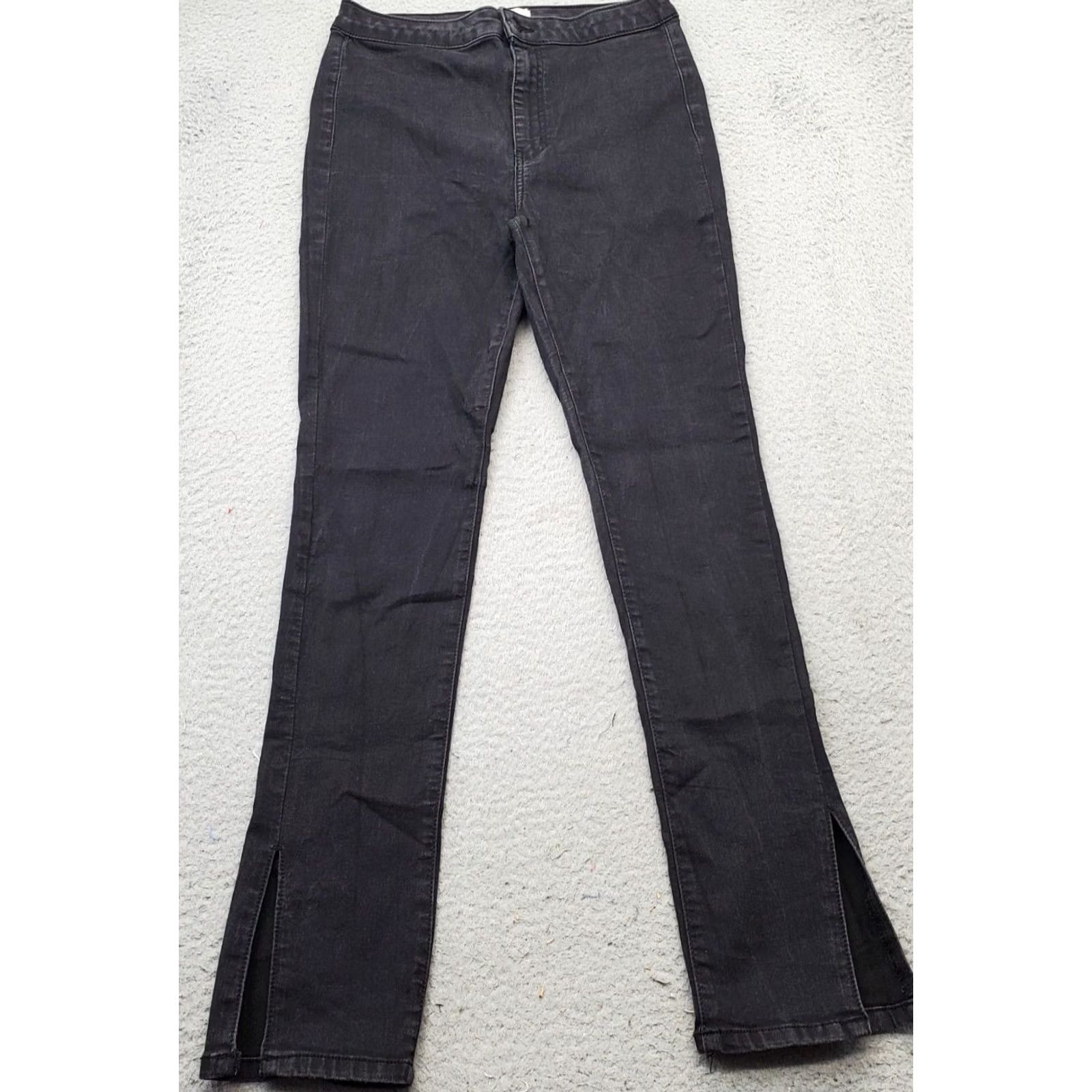 Vintage We The Free Skinny Jeans Women's 30 Black Denim Stretchy Ankle Slit Flat Front Jeans Women 30 Black Skinny Vintage: No? Size 30" / US 8 / IT 44 - 2 Thumbnail