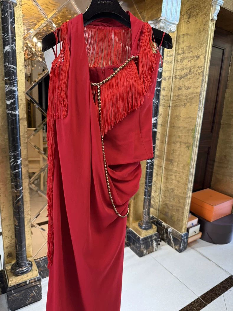 Versace Versace Fringed dress slit long skirt Size M / US 6-8 / IT 42-44 - 3 Thumbnail