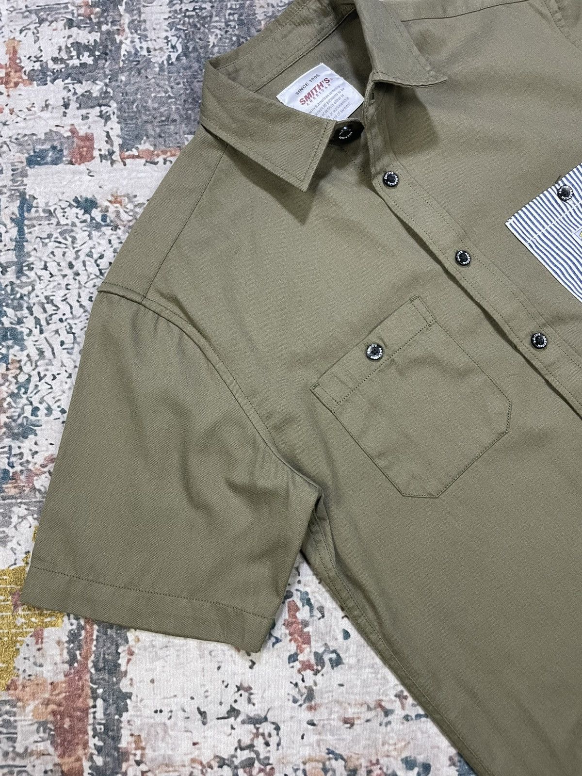Smith's American Smith’s American Olive Green Twill Work Shirt Size US M / EU 48-50 / 2 - 5 Thumbnail
