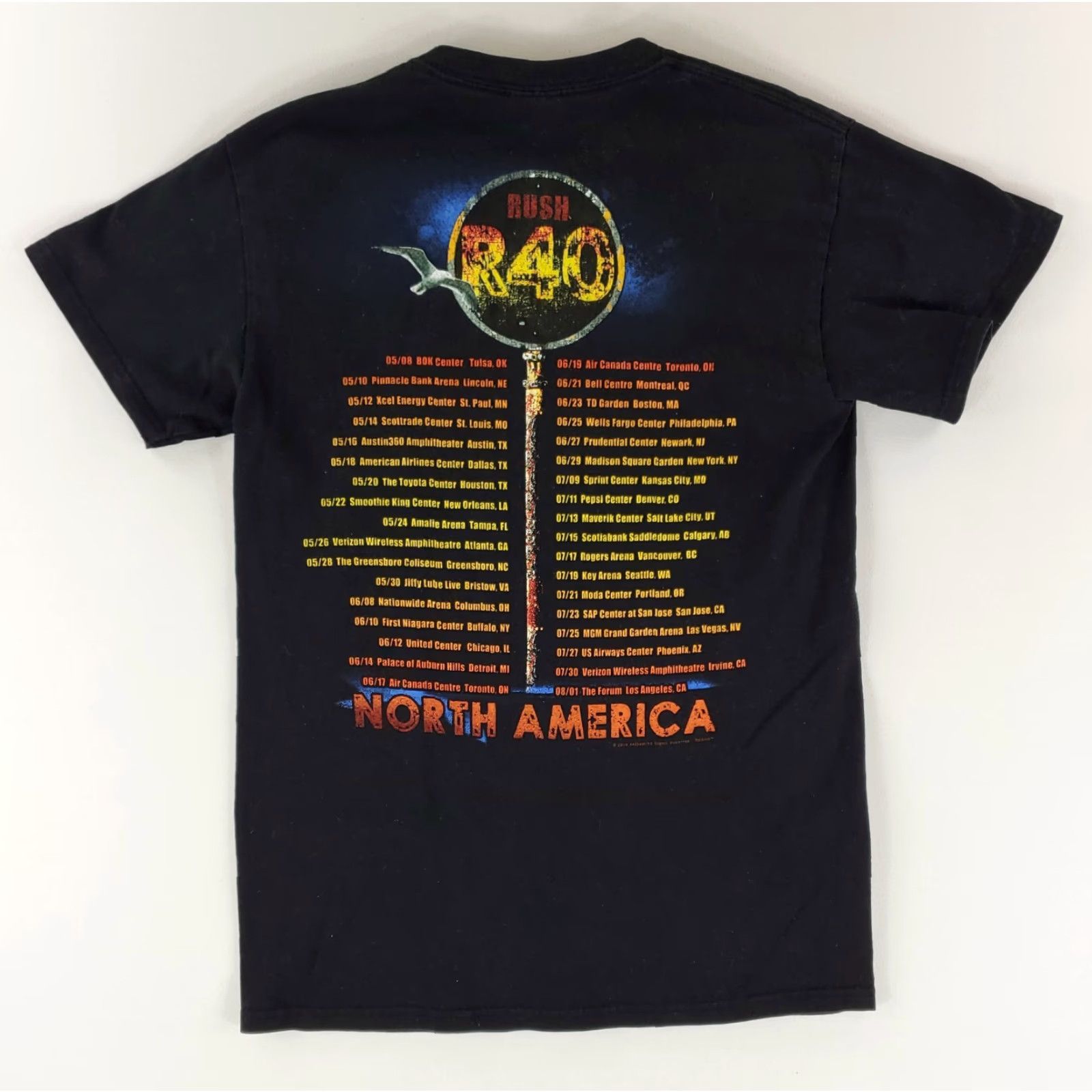 Gildan RUSH 2015 40th Anniversary Concert Tour T Shirt Black Short Sleeve Mens S Men Shirt Size US S / EU 44-46 / 1 - 4 Thumbnail