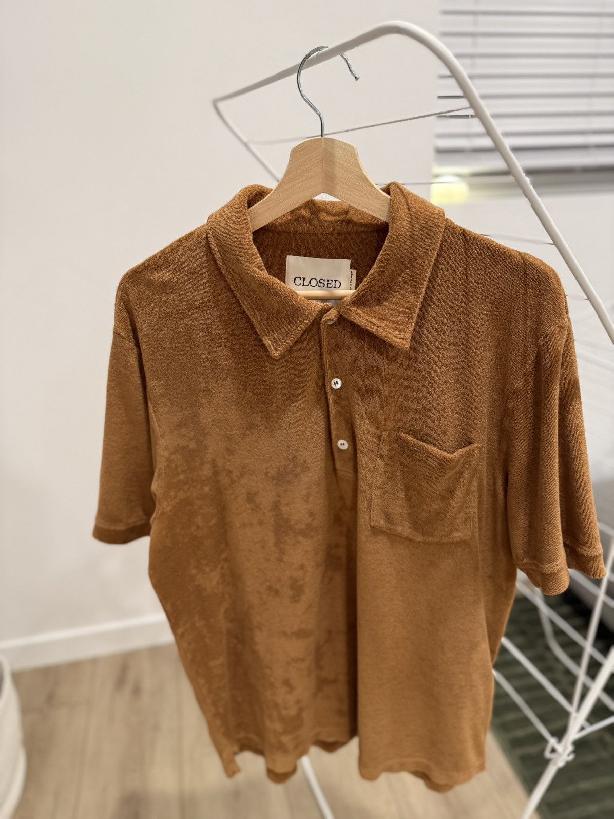 CLOSED CLOSED Terry Cloth Polo Shirt – Brown / Rust Size US L / EU 52-54 / 3 - 3 Thumbnail