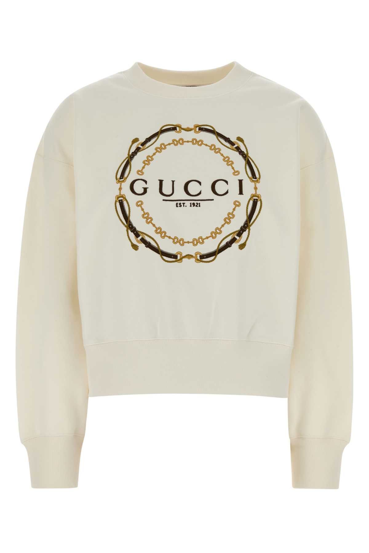 Gucci Ivory Cotton Sweatshirt Size L / US 10 / IT 46 - 1 Thumbnail