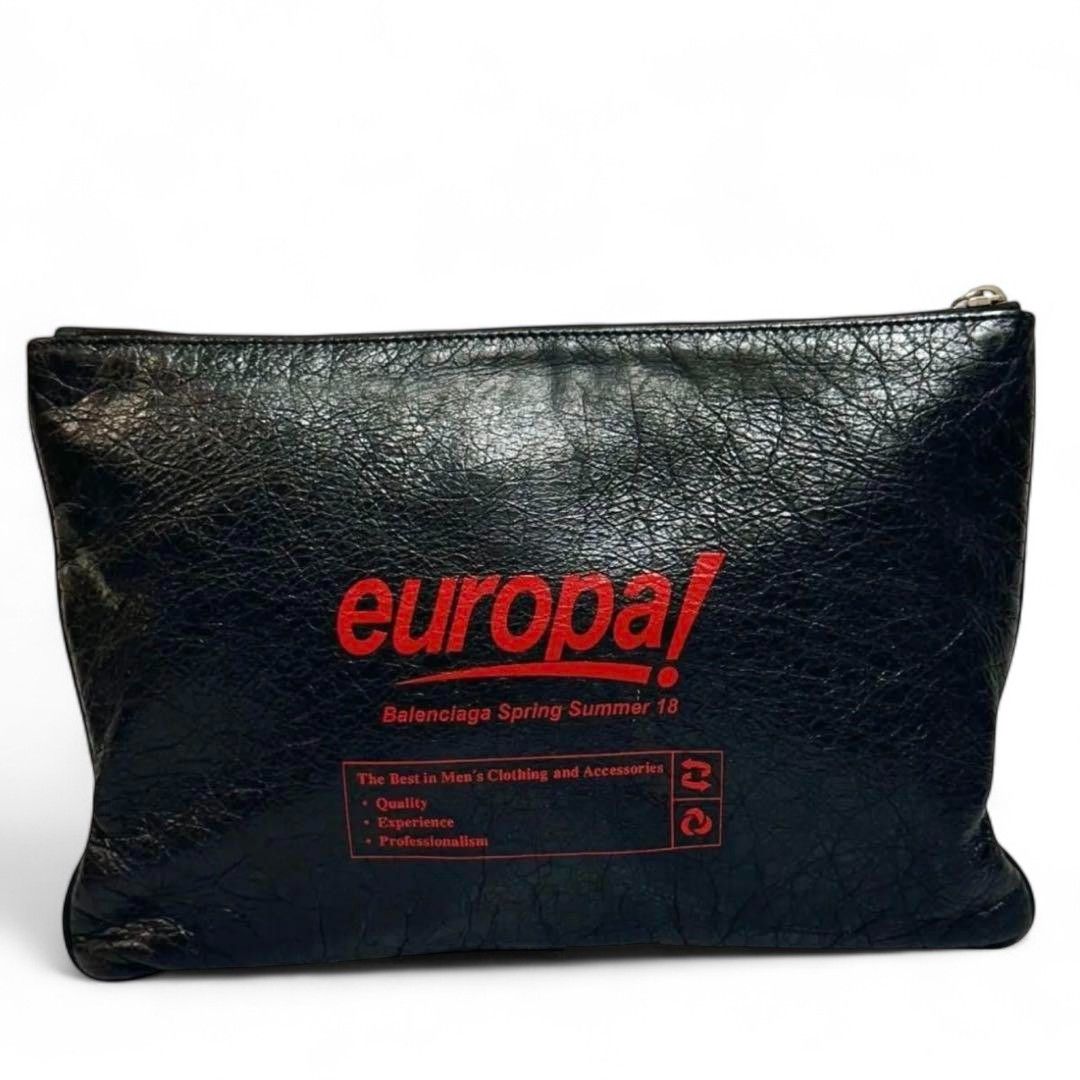 Balenciaga Balenciaga - Europe Leather Clutch Black Vintage SS18 Calf Size ONE SIZE - 3 Thumbnail