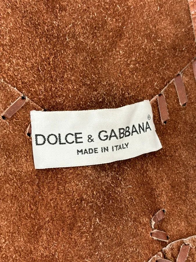 Dolce & Gabbana 1990s Dolce & Gabbana Whipstitched Brown Leather Jacket Size US M / EU 48-50 / 2 - 9 Thumbnail