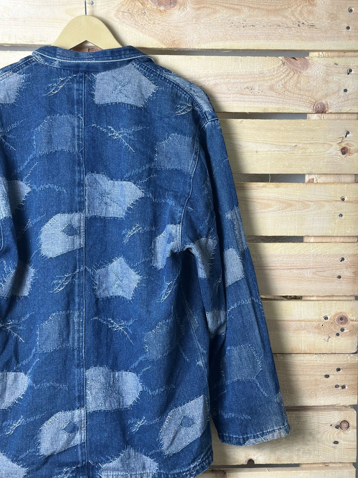 Beauty Beast × Vintage Vintage Denim Patchwork Print Blazer Jacket Size US L / EU 52-54 / 3 - 7 Thumbnail