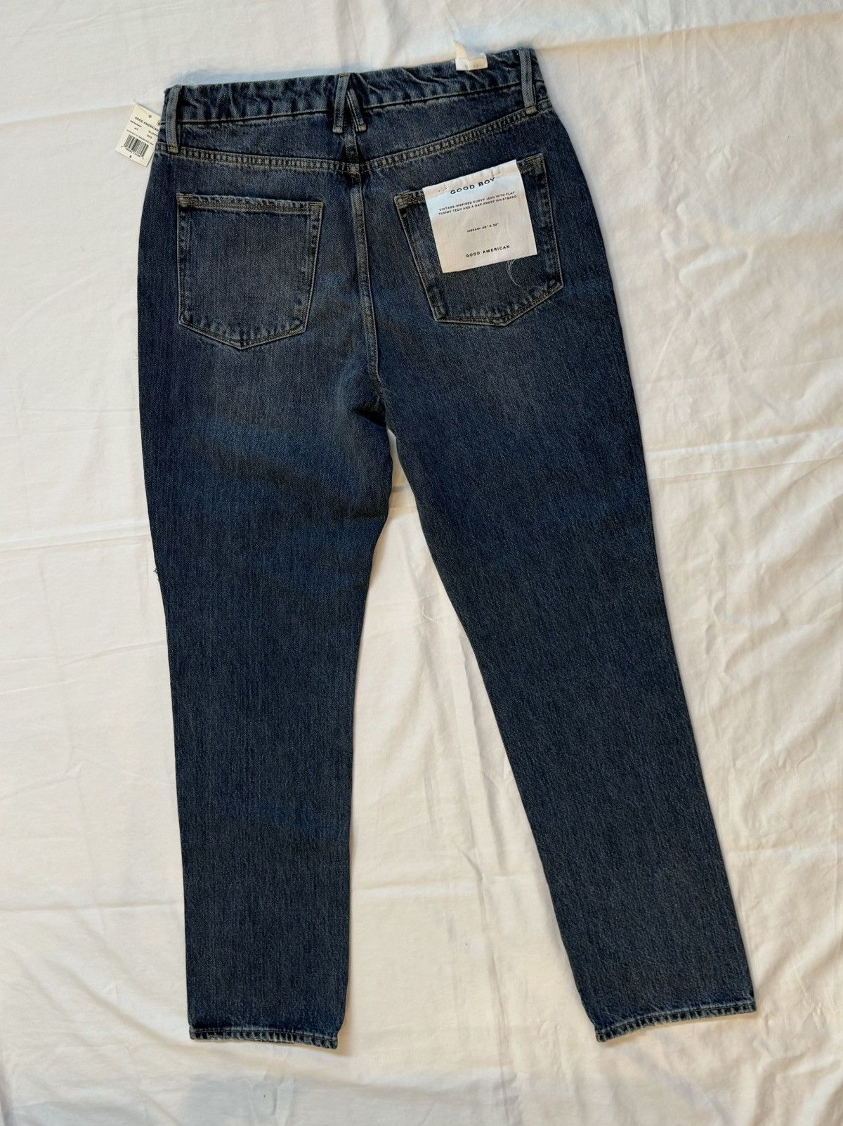 Good American Good Boy Jeans Dark wash, high-rise straight